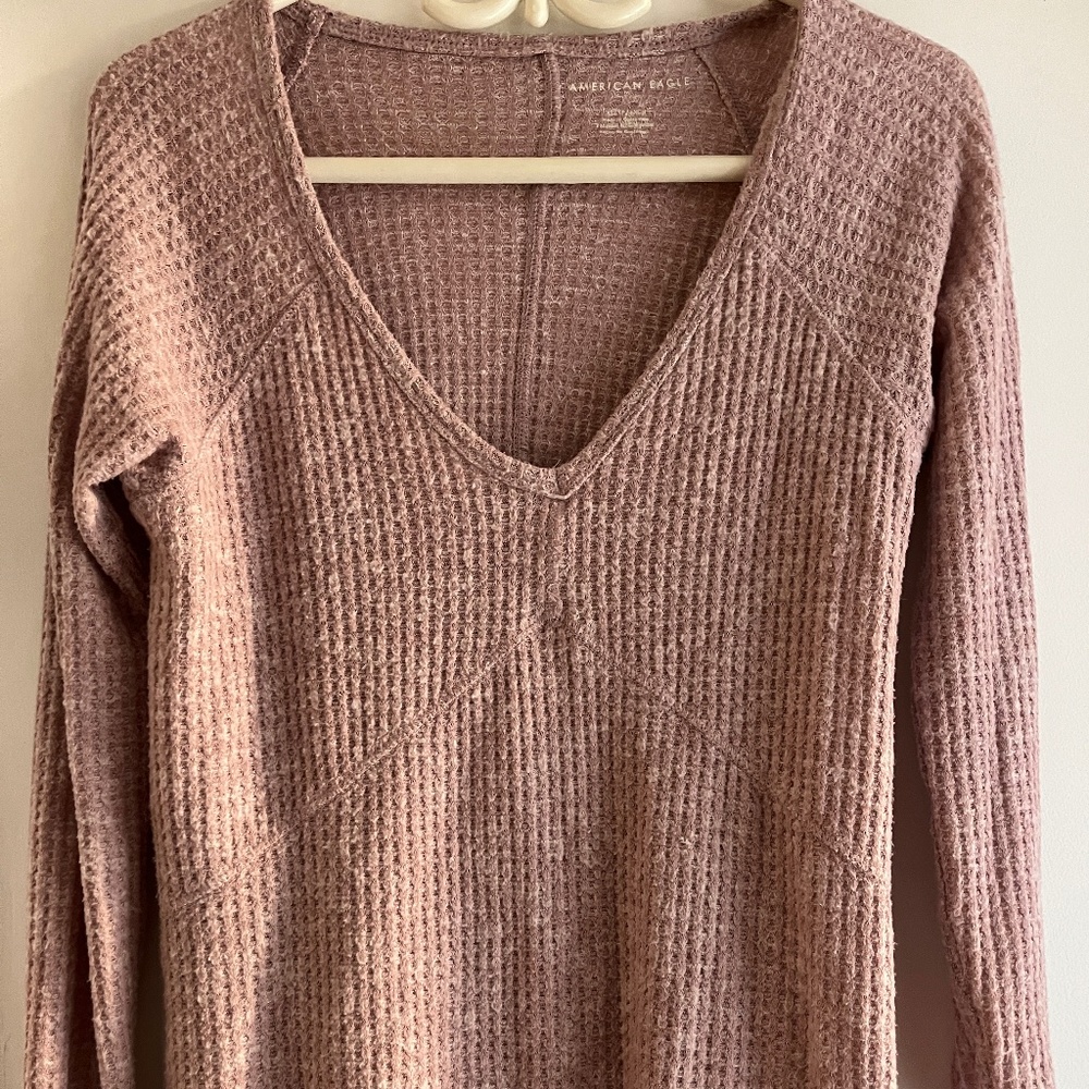 American Eagle Waffle long sleeve top